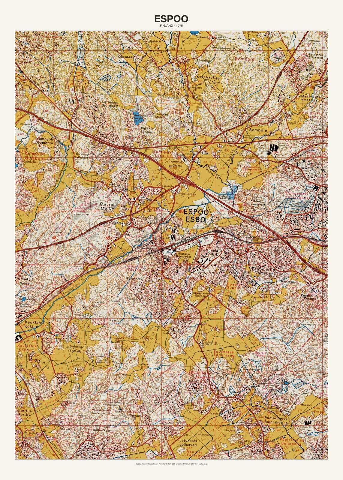 Espoon karttajuliste vuodelta 1975
