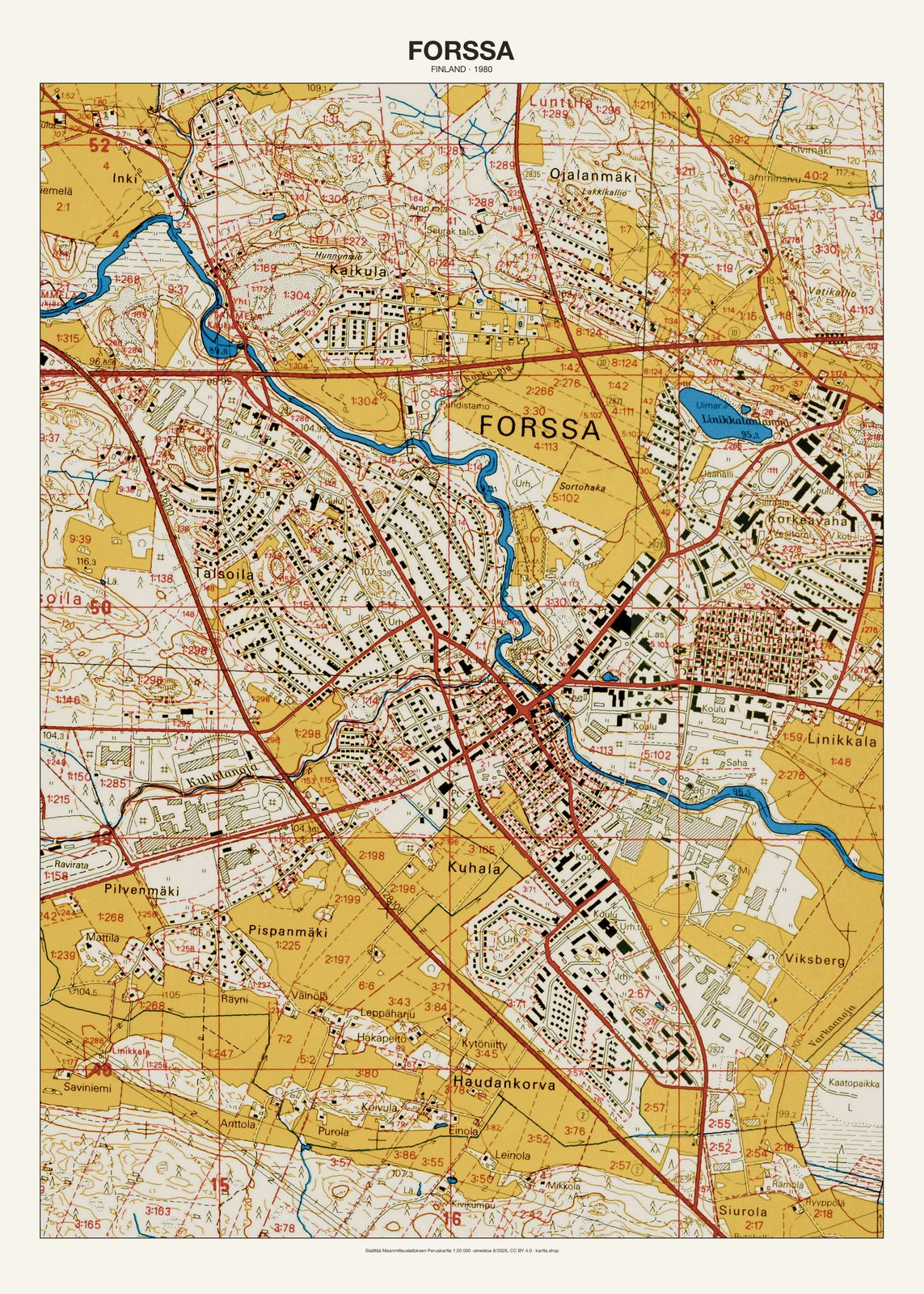 Forssan karttajuliste vuodelta 1980