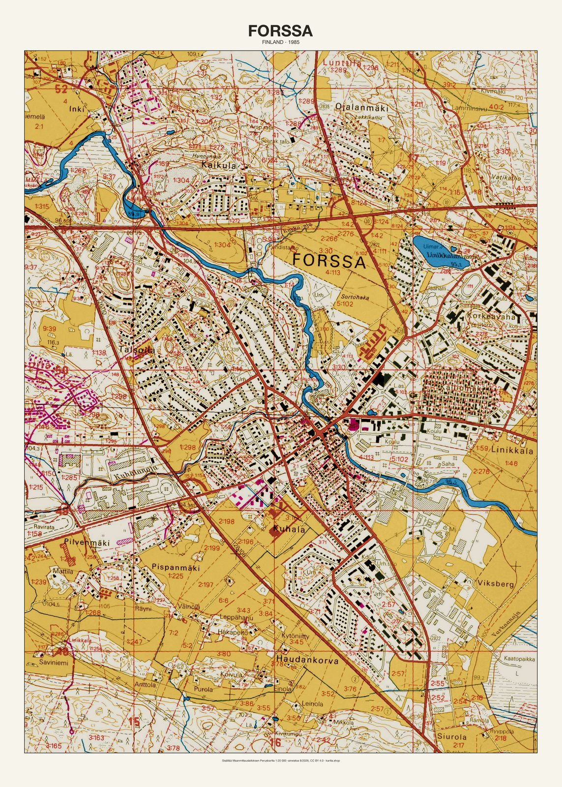 Forssan karttajuliste vuodelta 1985