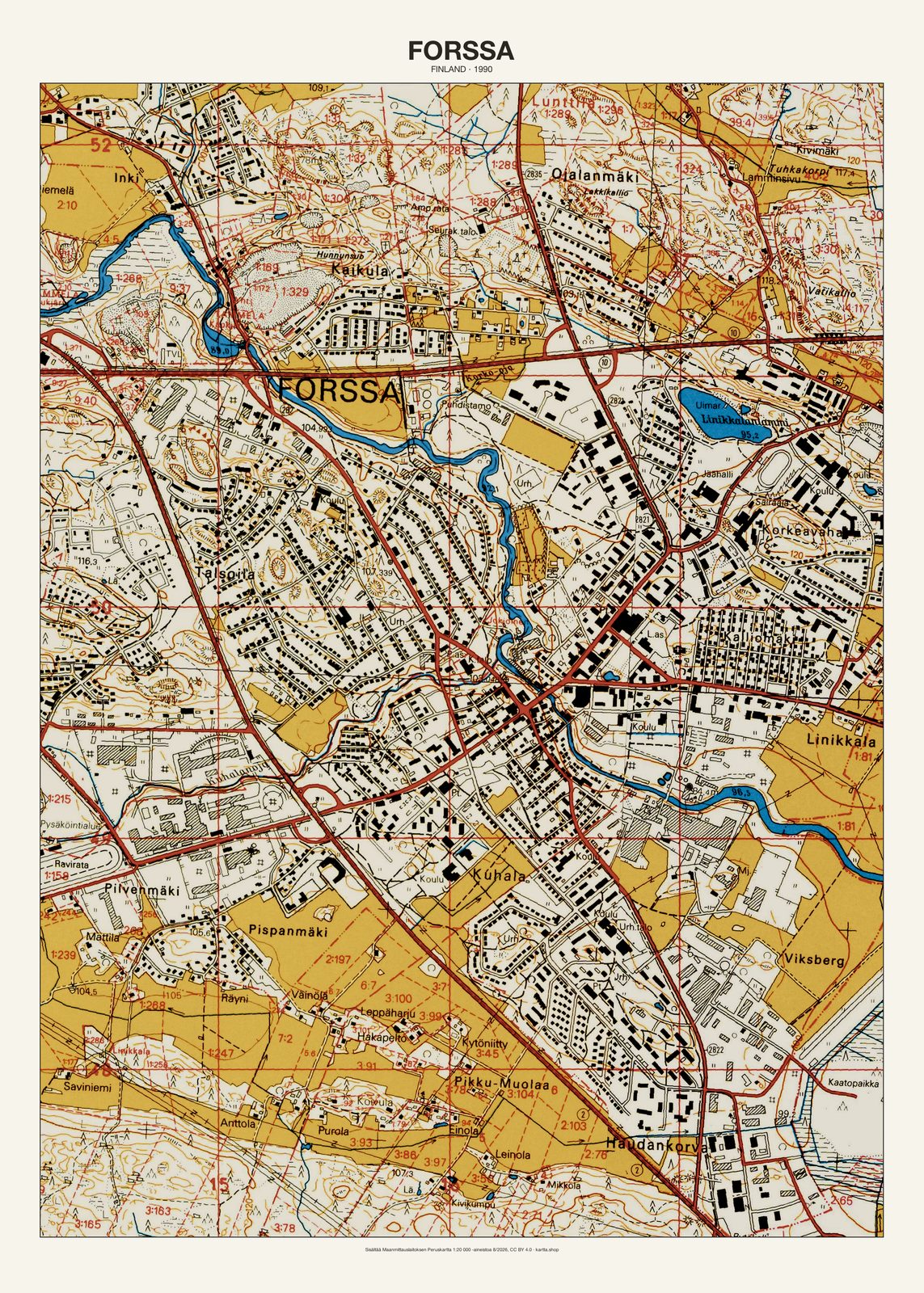 Forssan karttajuliste vuodelta 1990