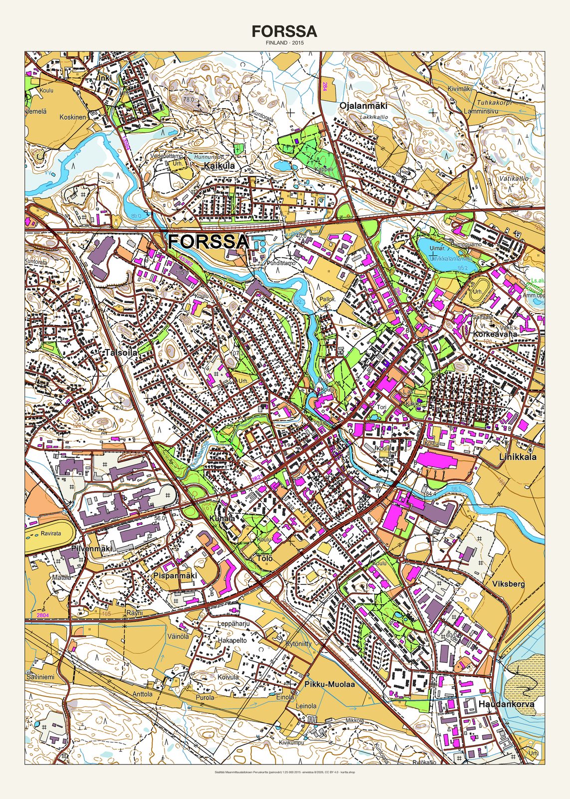 Forssan karttajuliste vuodelta 2015