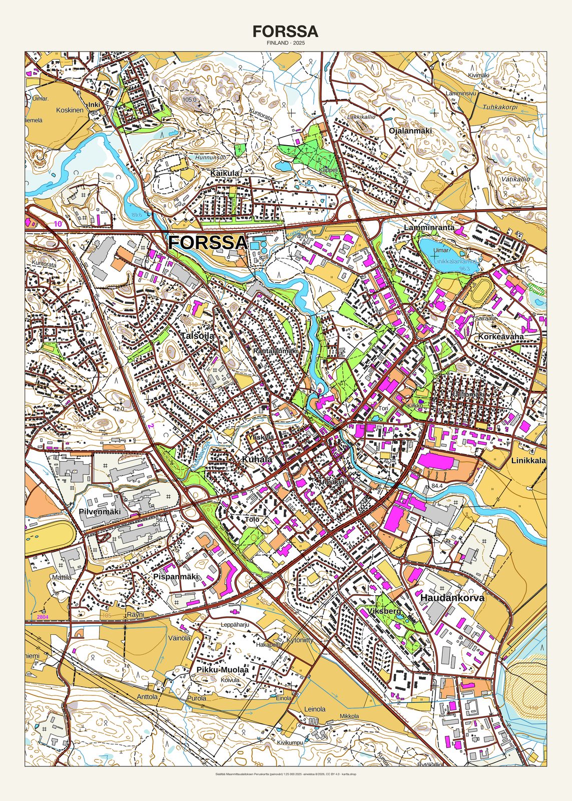 Forssan karttajuliste vuodelta 2025