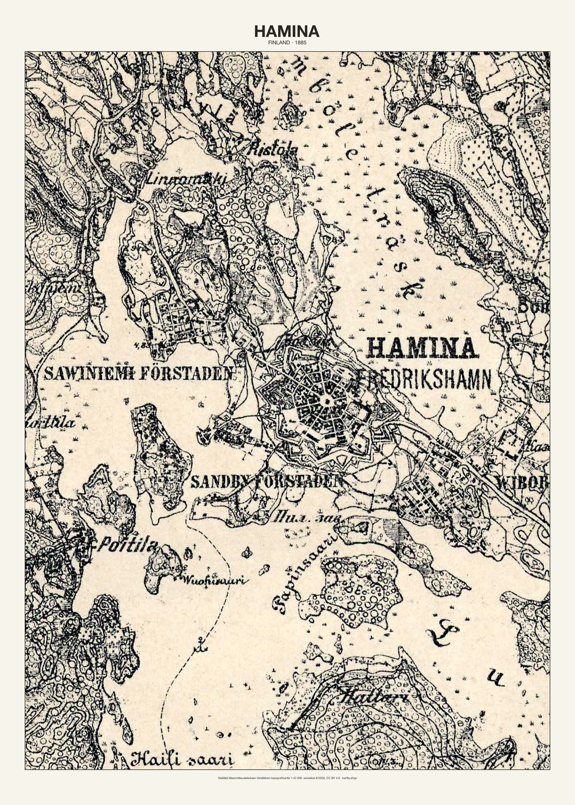Haminan karttajuliste vuodelta 1885