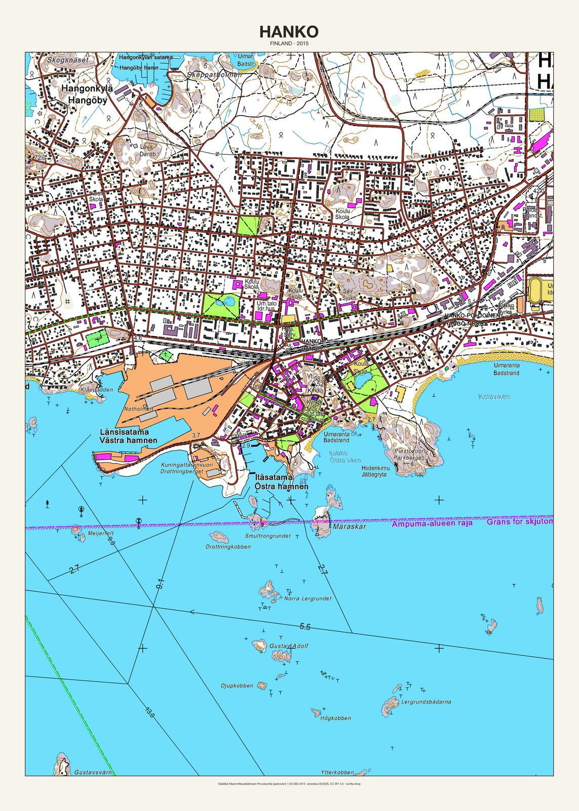 Hankon karttajuliste vuodelta 2015
