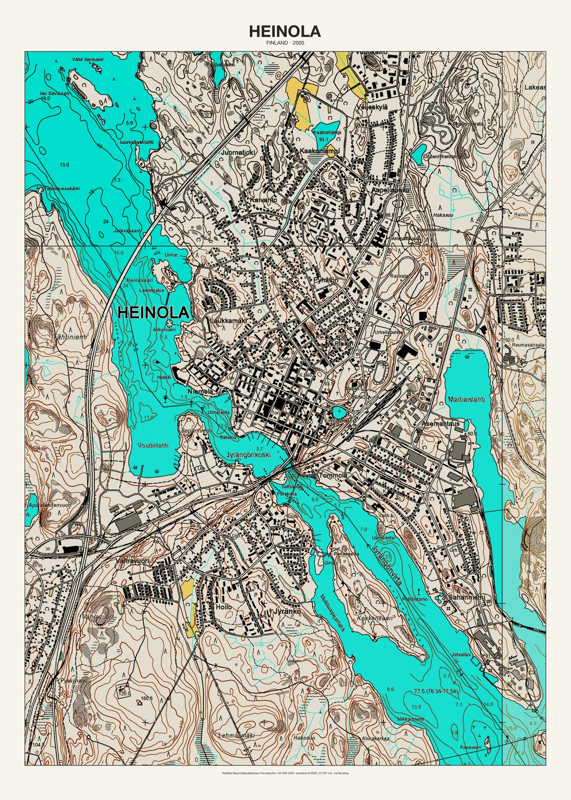 Heinolan karttajuliste vuodelta 2005
