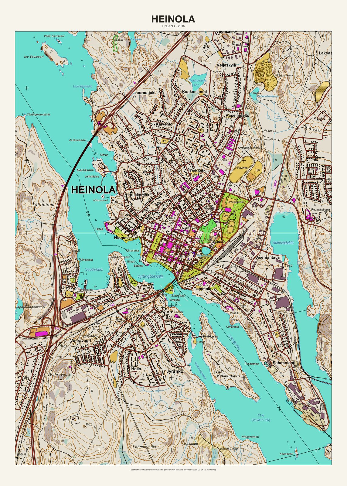 Heinolan karttajuliste vuodelta 2015