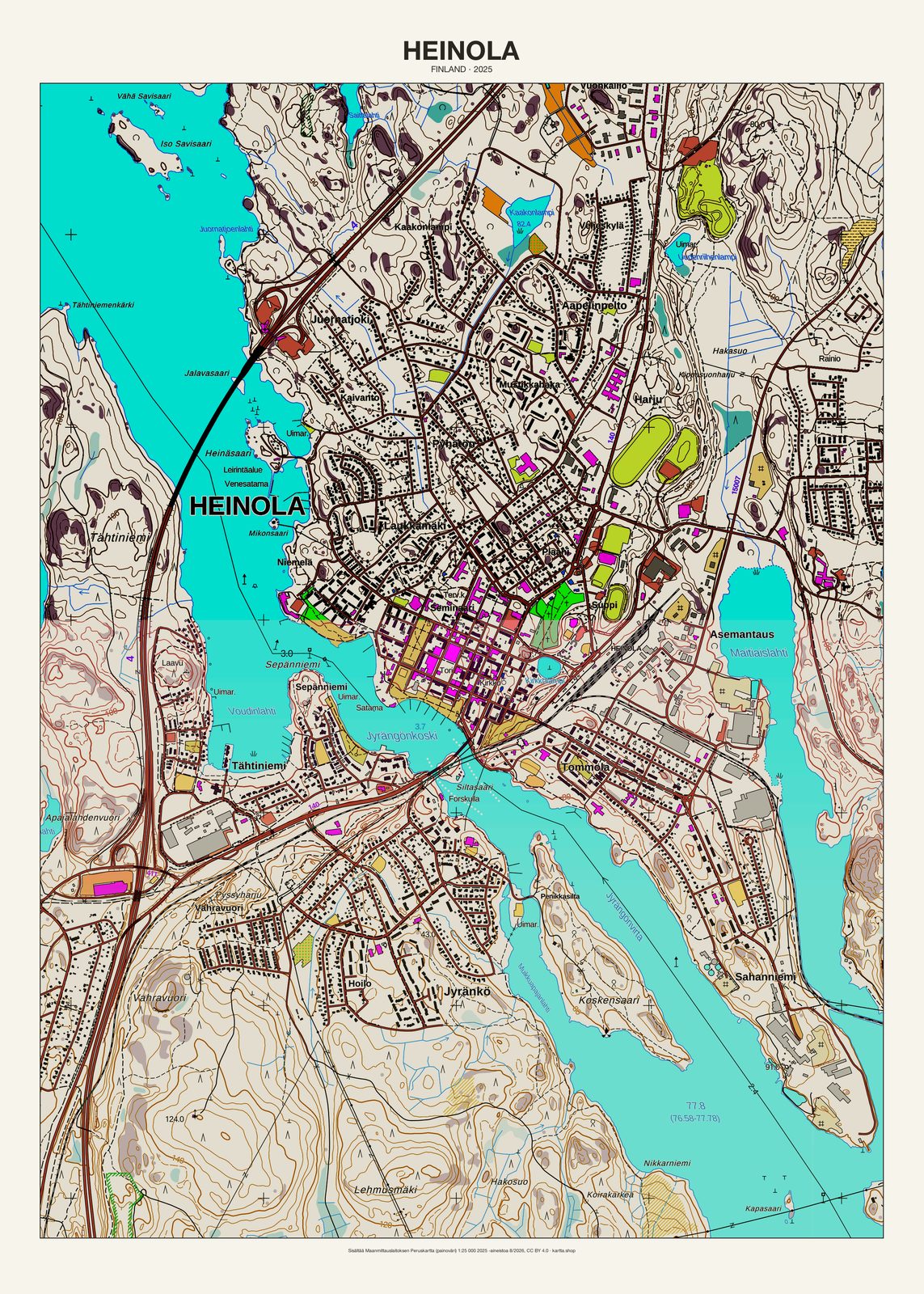 Heinolan karttajuliste vuodelta 2025