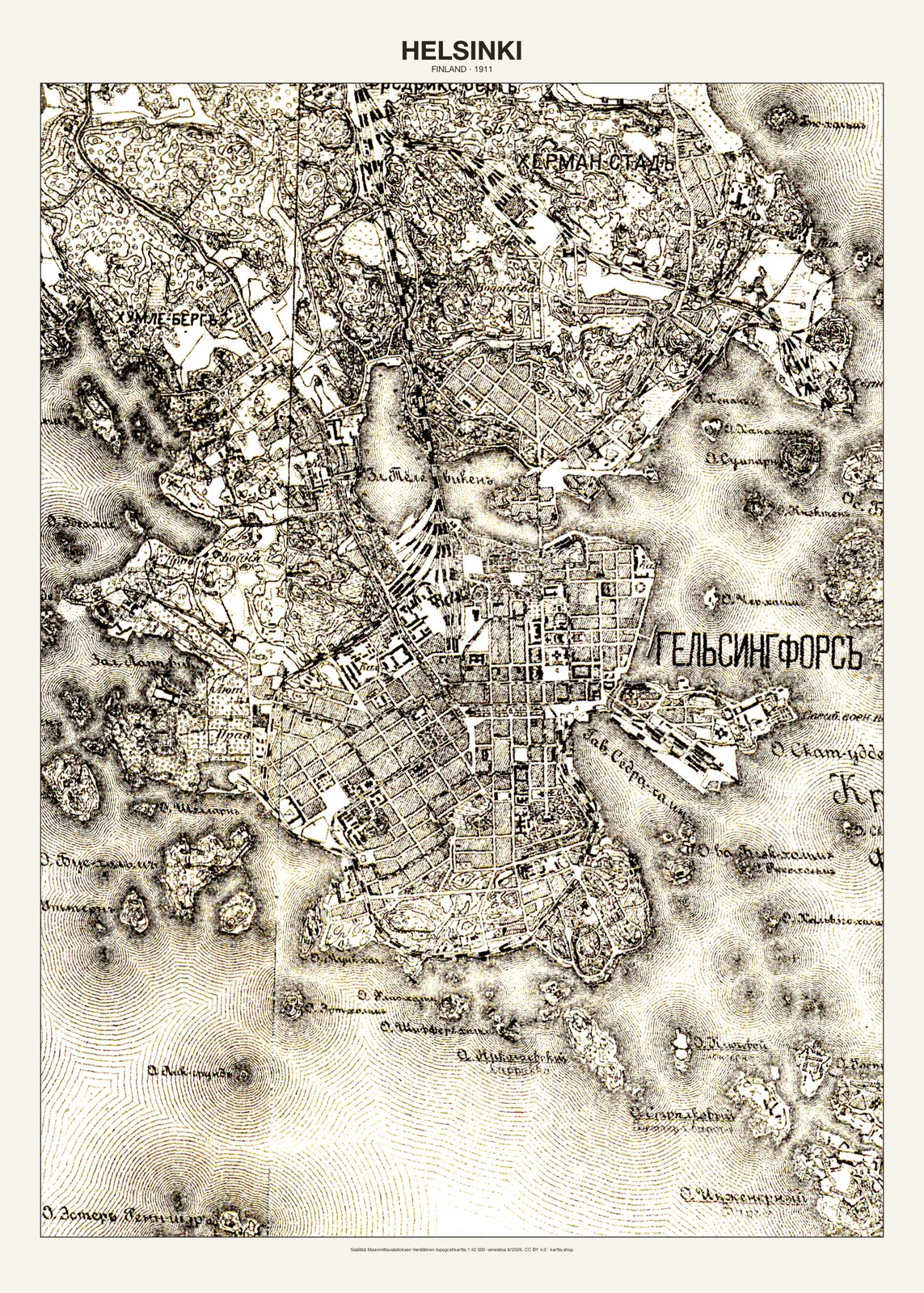 Helsinkin karttajuliste vuodelta 1911