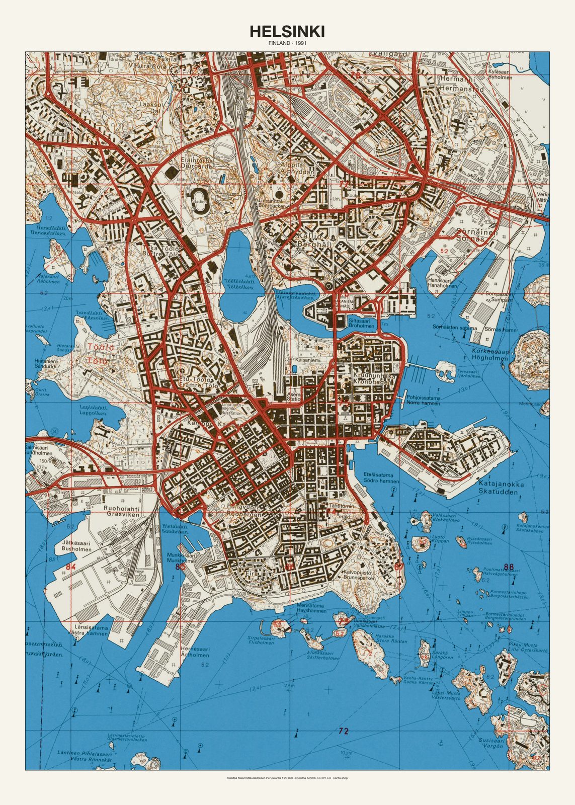 Helsinkin karttajuliste vuodelta 1991