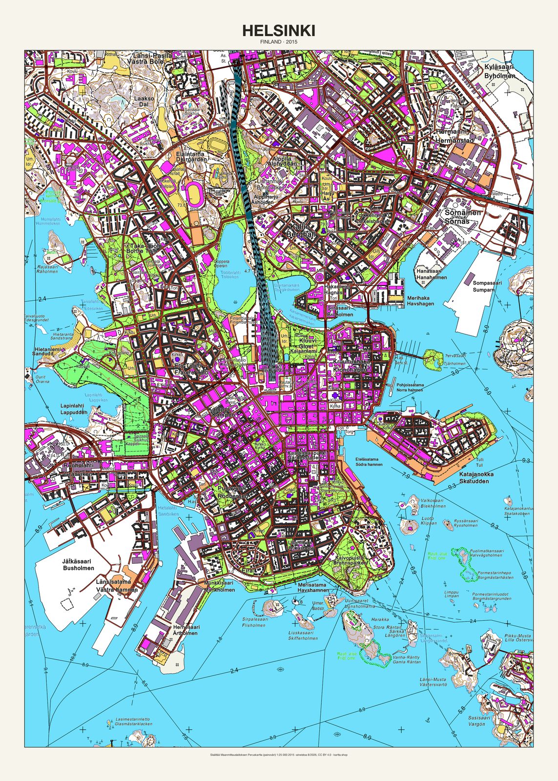Helsinkin karttajuliste vuodelta 2015