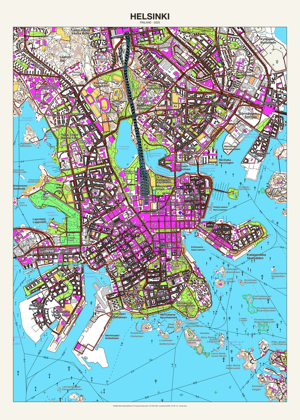 Helsinkin karttajuliste vuodelta 2025