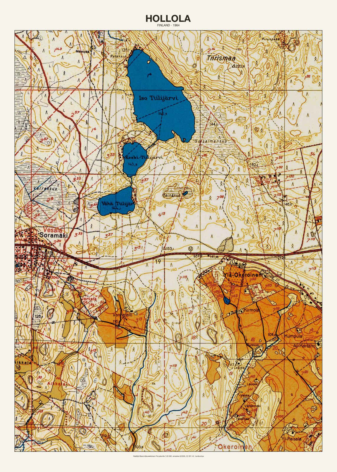 Hollolan karttajuliste vuodelta 1964