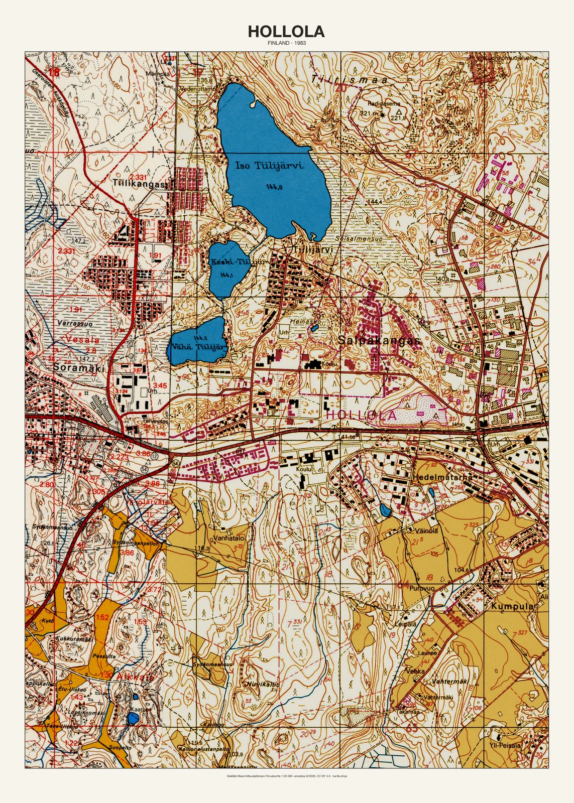 Hollolan karttajuliste vuodelta 1983