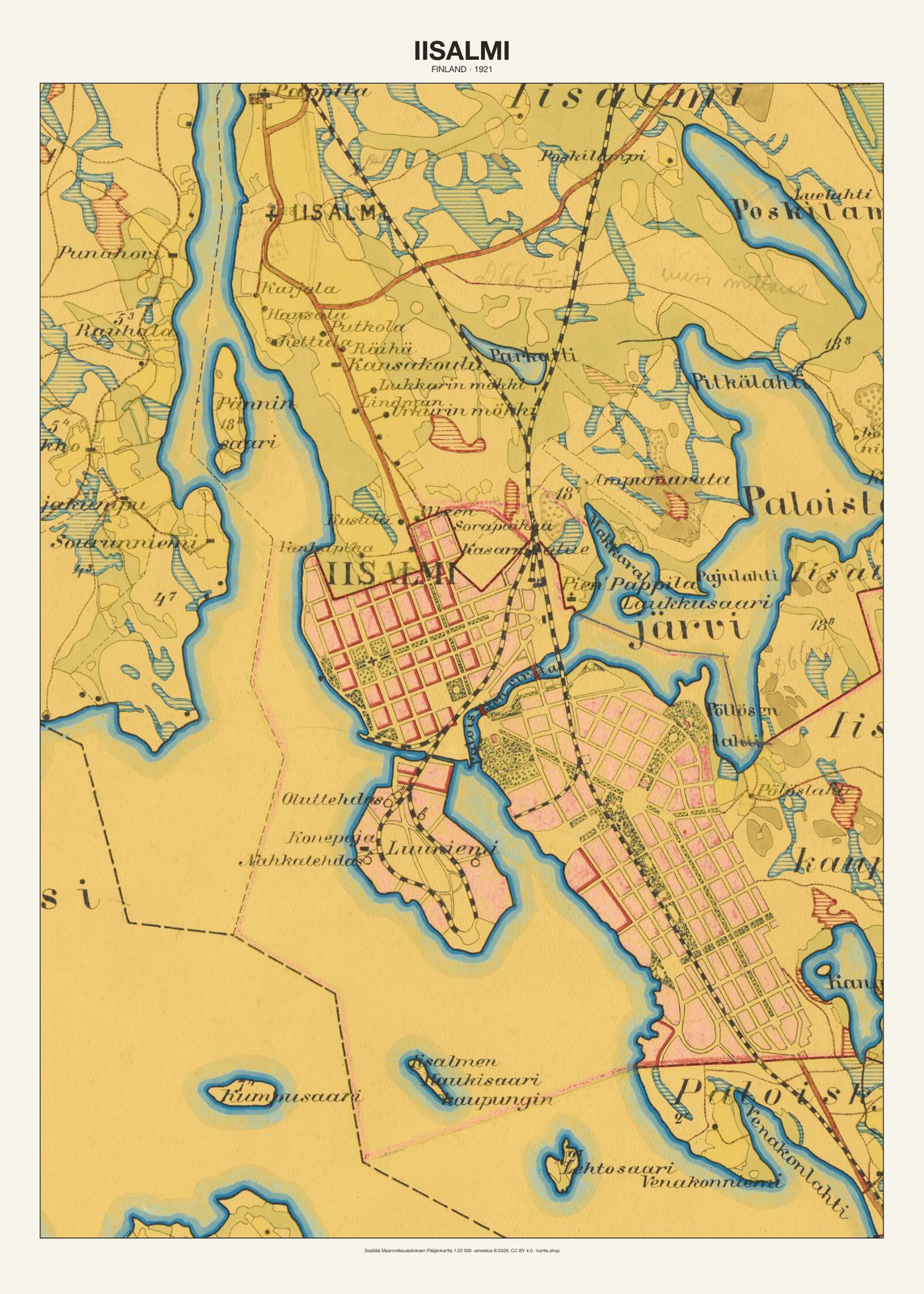 Iisalmin karttajuliste vuodelta 1921