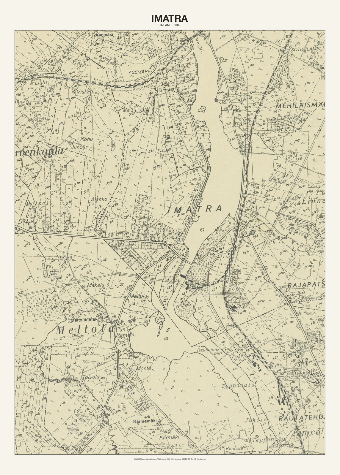 Imatran karttajuliste vuodelta 1945