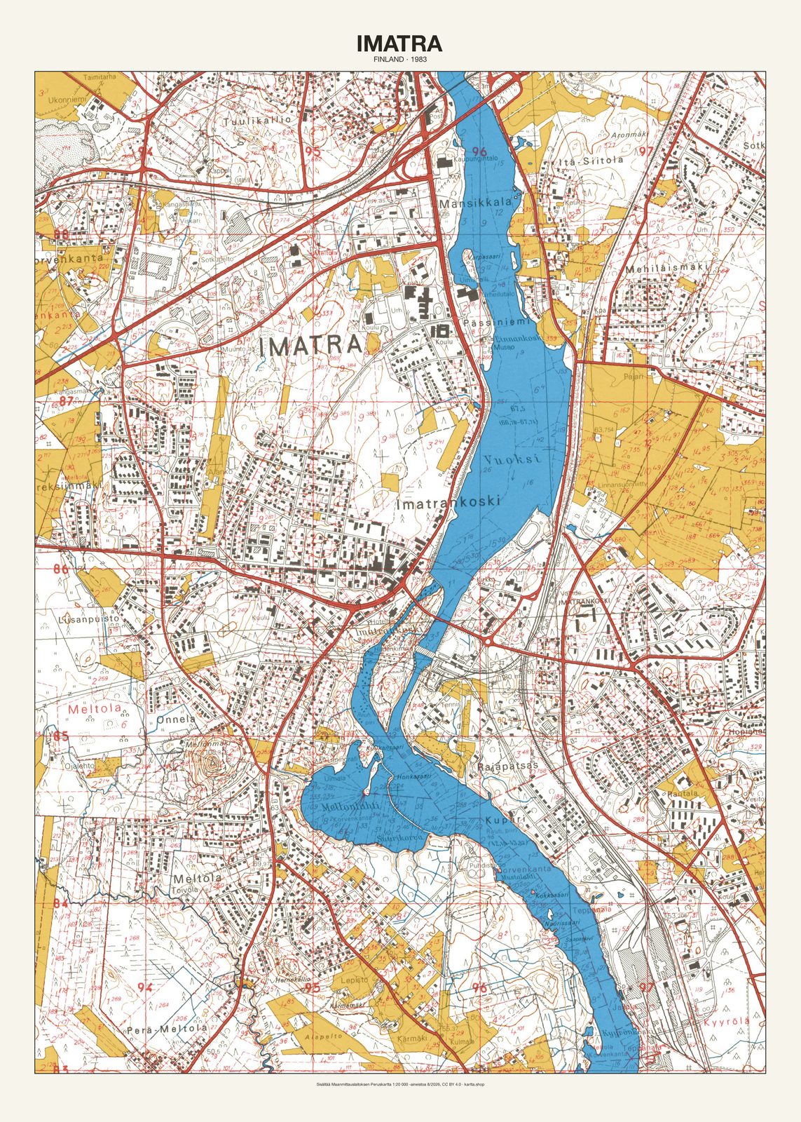 Imatran karttajuliste vuodelta 1983