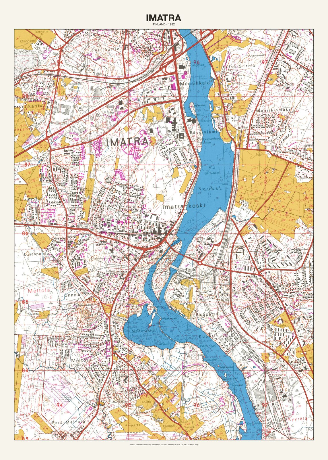 Imatran karttajuliste vuodelta 1992
