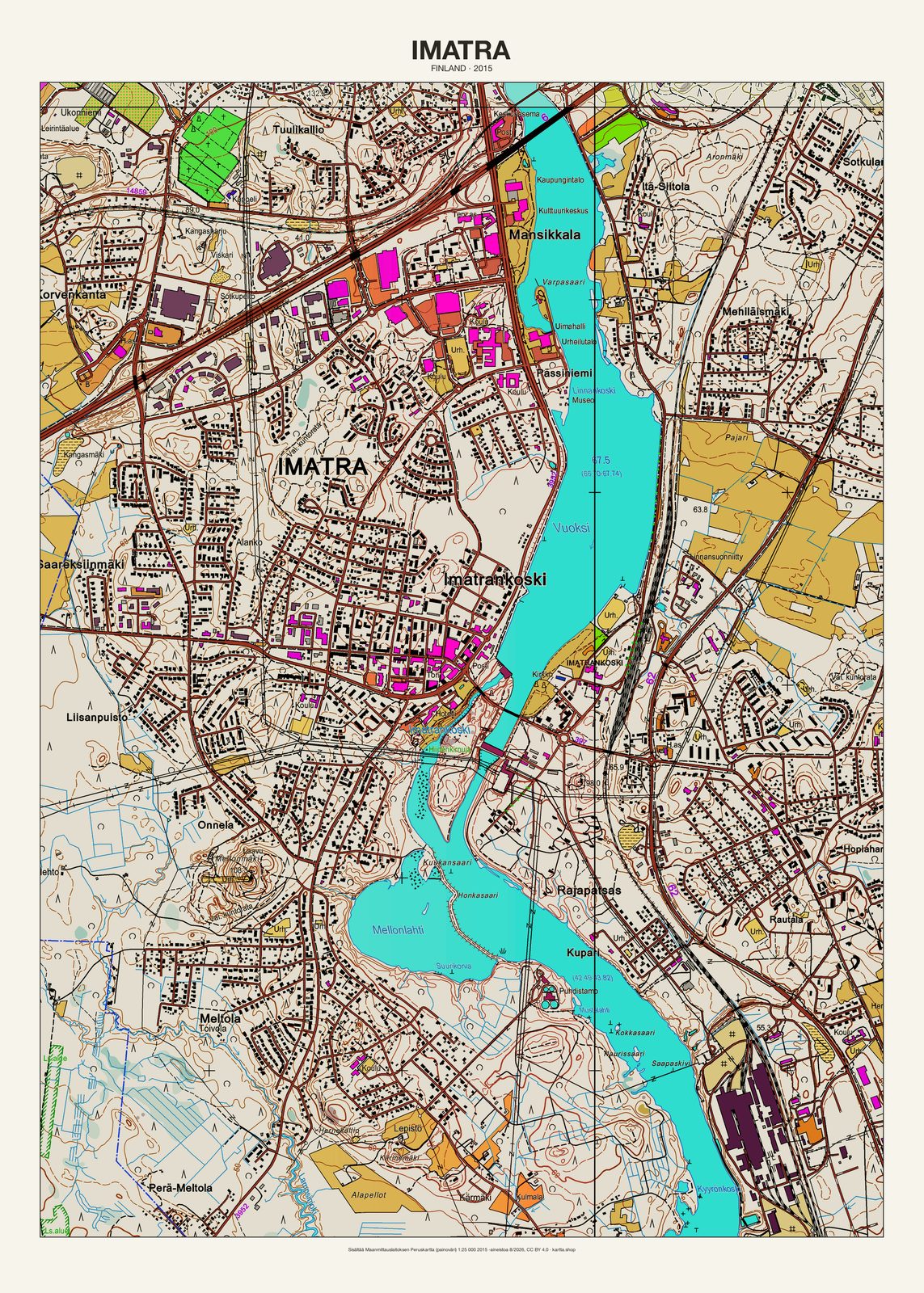 Imatran karttajuliste vuodelta 2015
