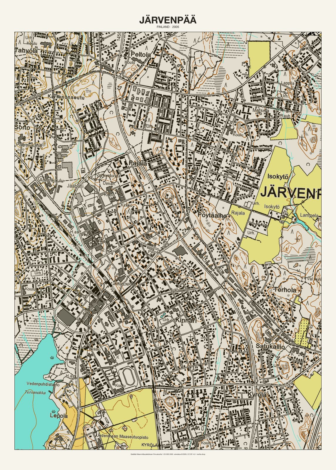 Järvenpään karttajuliste vuodelta 2005