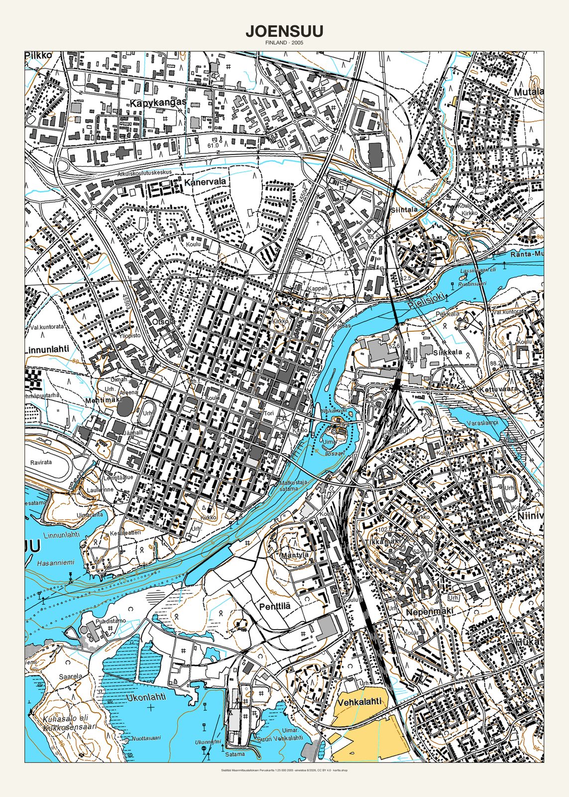 Joensuun karttajuliste vuodelta 2005