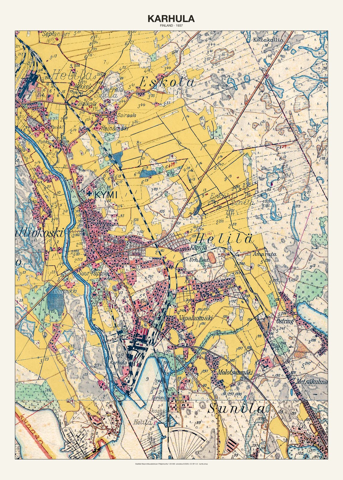 Karhulan karttajuliste vuodelta 1937