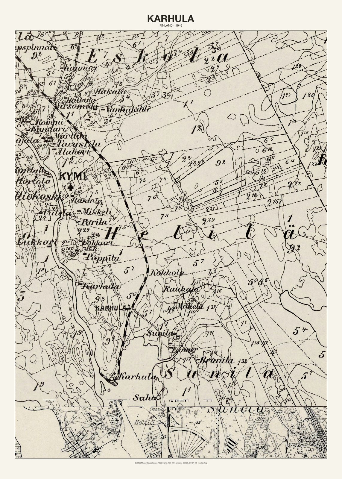 Karhulan karttajuliste vuodelta 1946