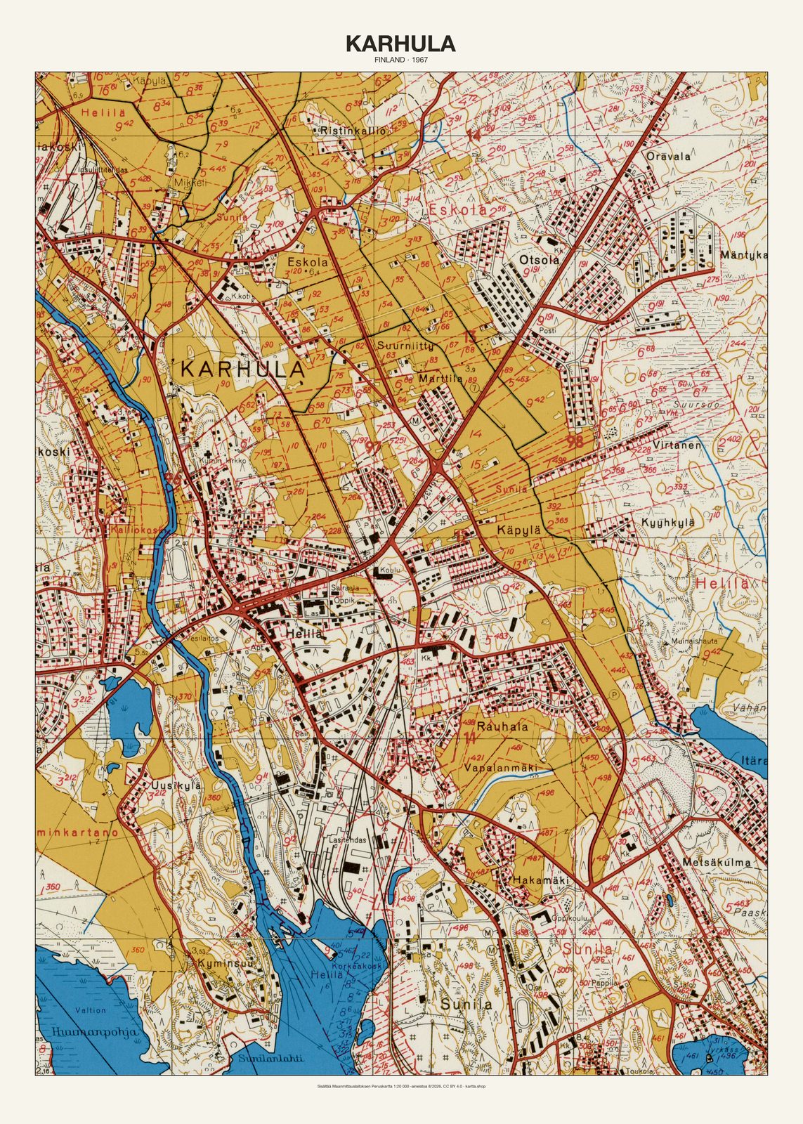 Karhulan karttajuliste vuodelta 1967