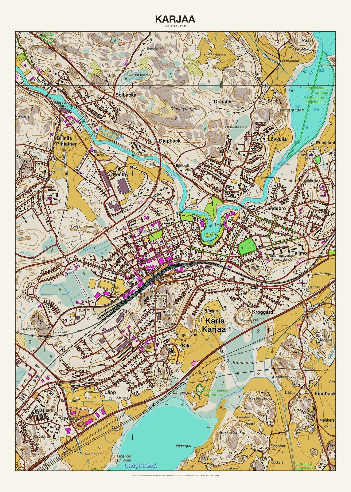 Karjaan karttajuliste vuodelta 2015