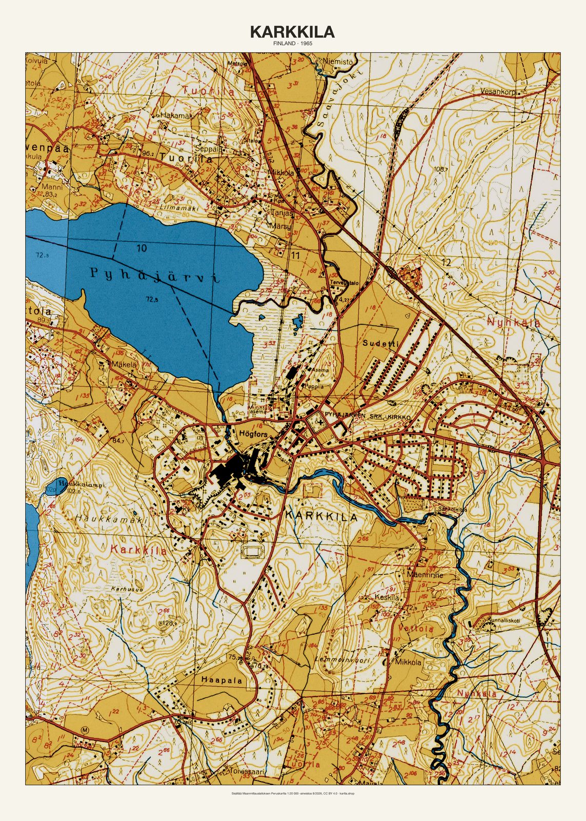 Karkkilan karttajuliste vuodelta 1965