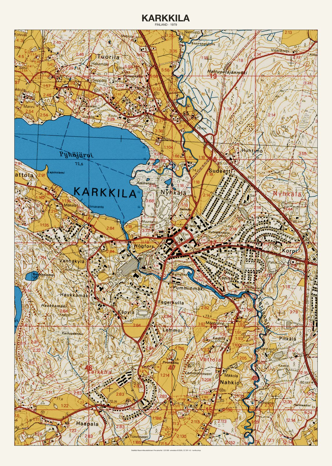 Karkkilan karttajuliste vuodelta 1979