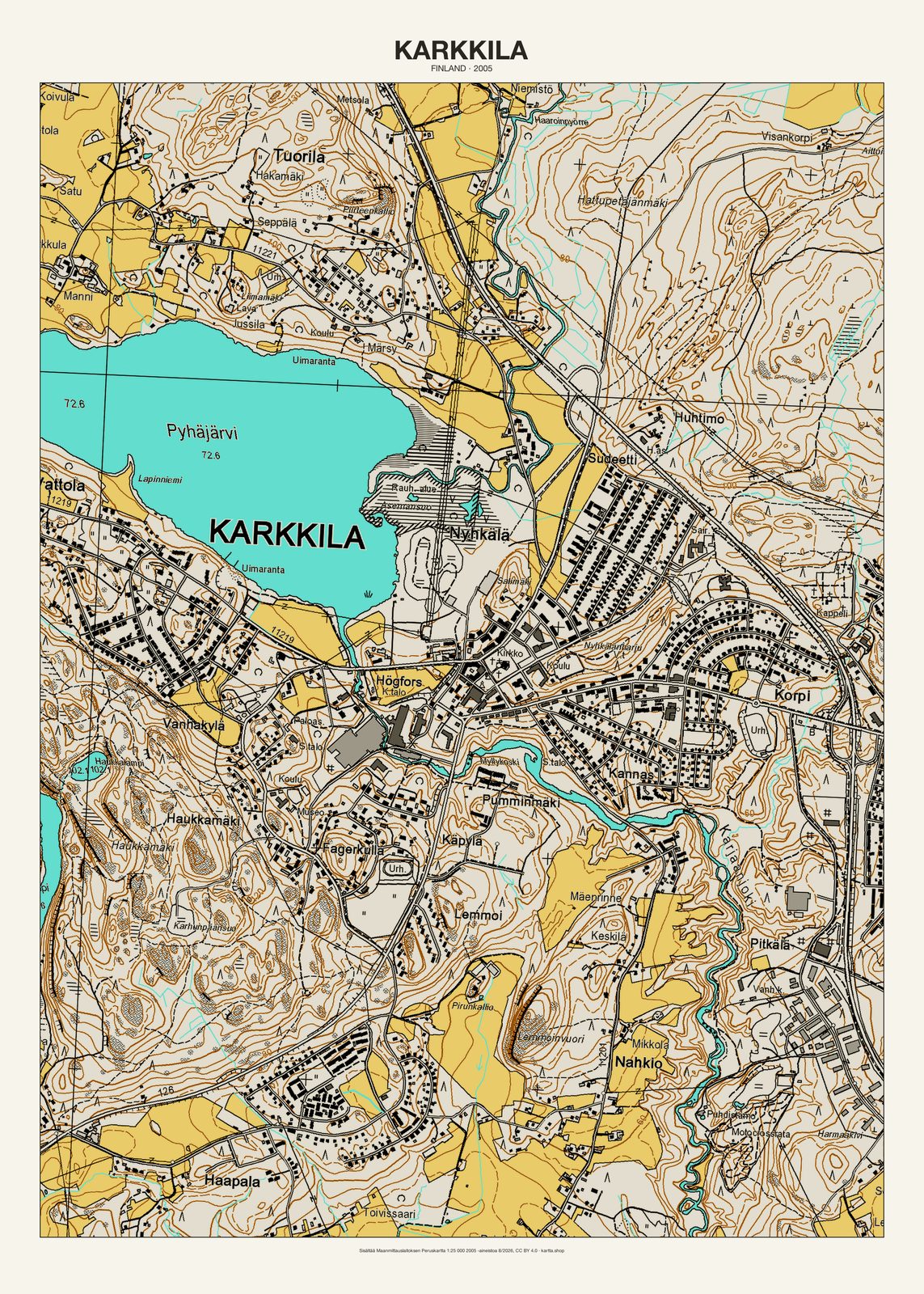 Karkkilan karttajuliste vuodelta 2005