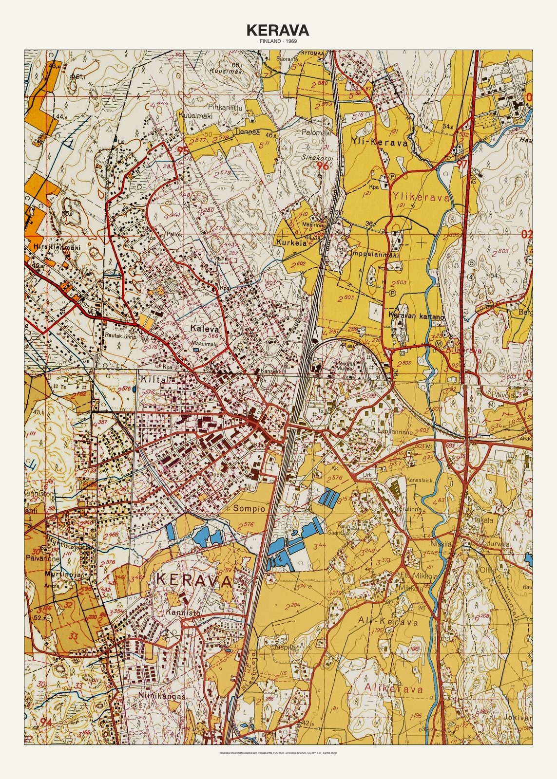 Keravan karttajuliste vuodelta 1969