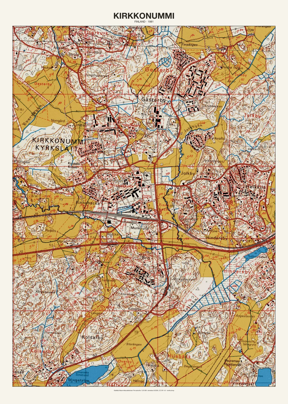 Kirkkonummin karttajuliste vuodelta 1981