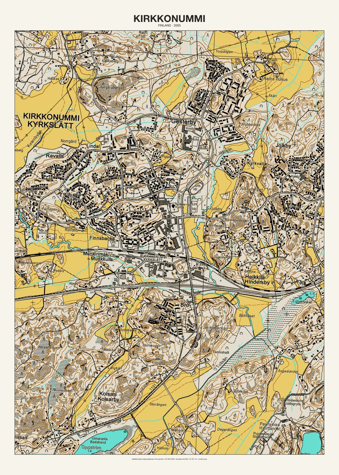 Kirkkonummin karttajuliste vuodelta 2005