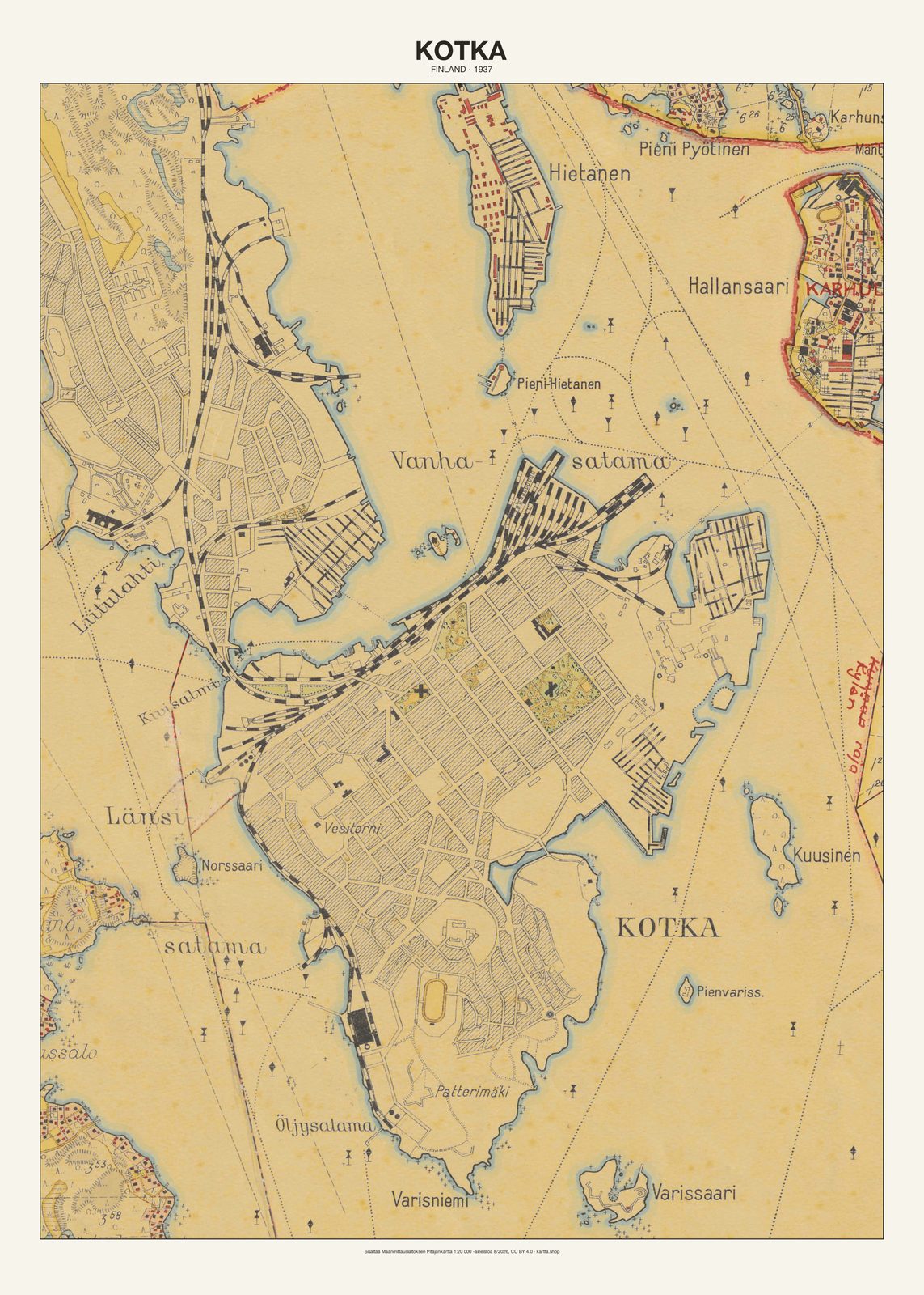 Kotkan karttajuliste vuodelta 1937