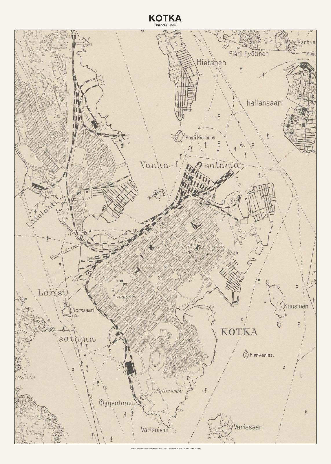 Kotkan karttajuliste vuodelta 1940