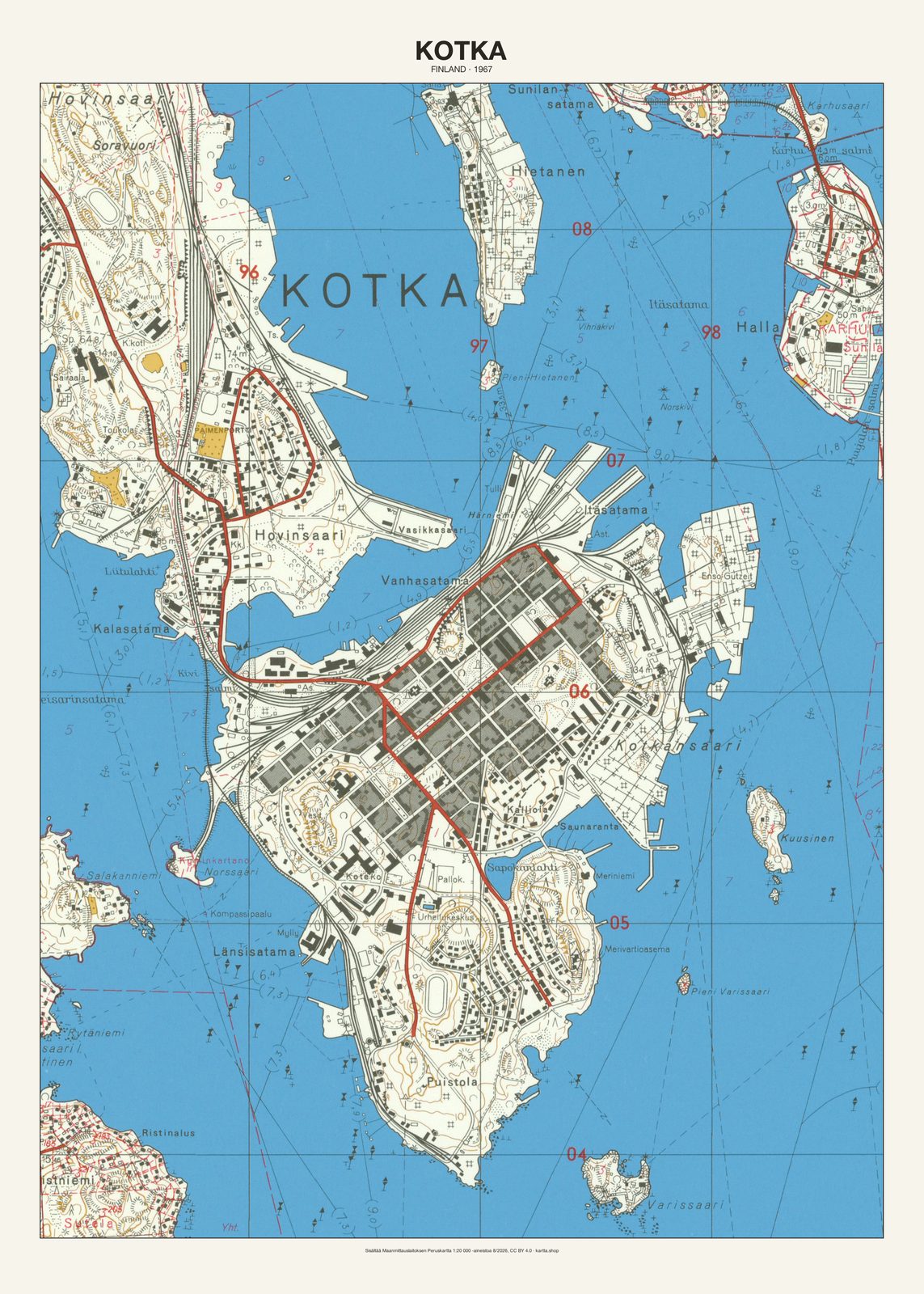 Kotkan karttajuliste vuodelta 1967