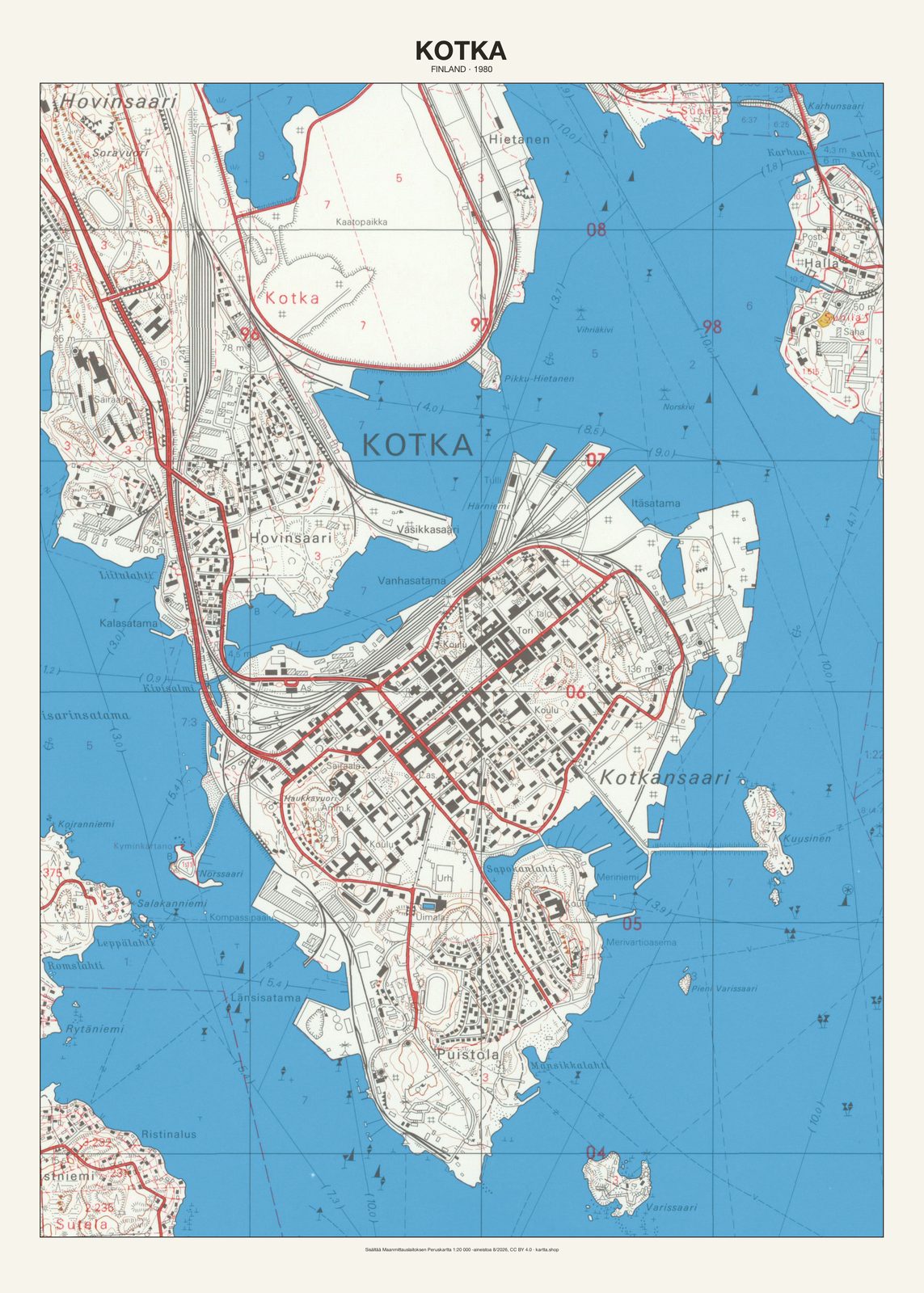 Kotkan karttajuliste vuodelta 1980