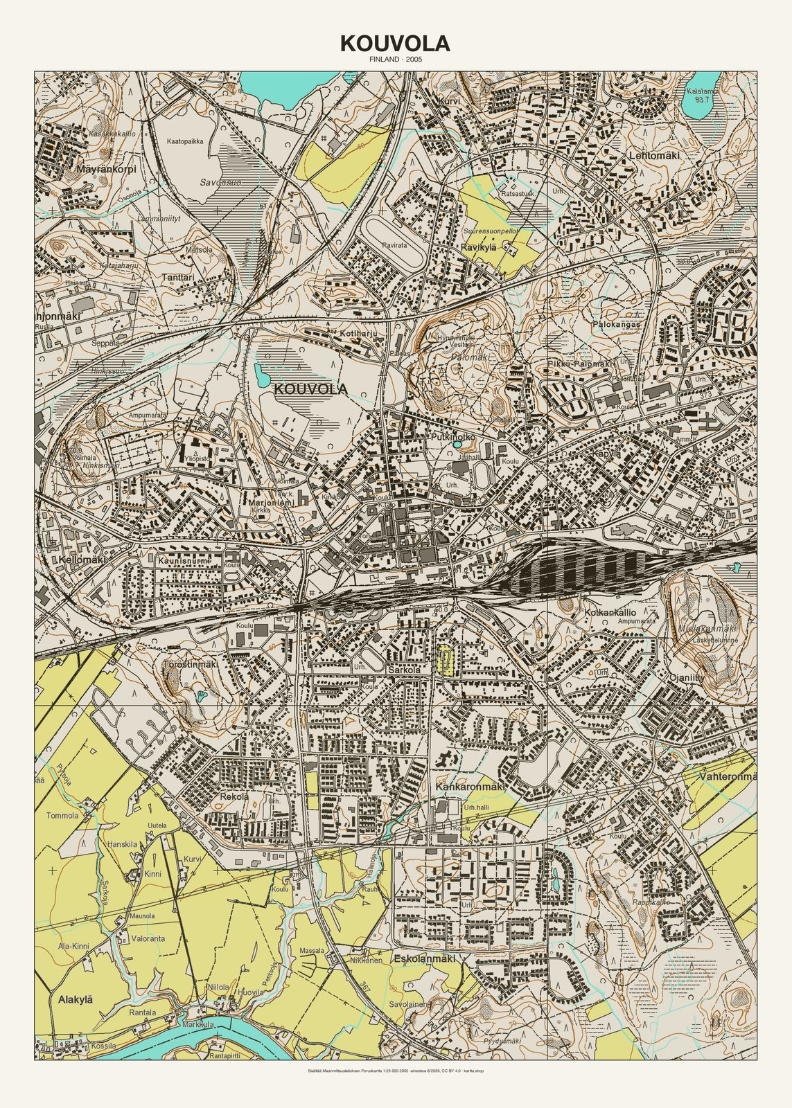 Kouvolan karttajuliste vuodelta 2005