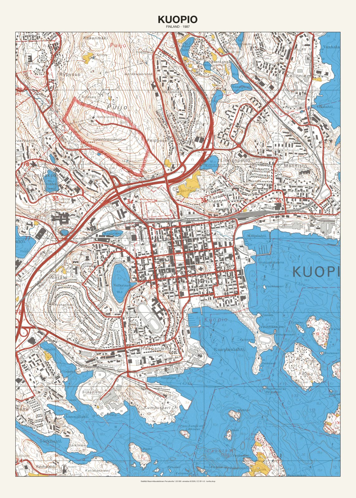 Kuopion karttajuliste vuodelta 1987