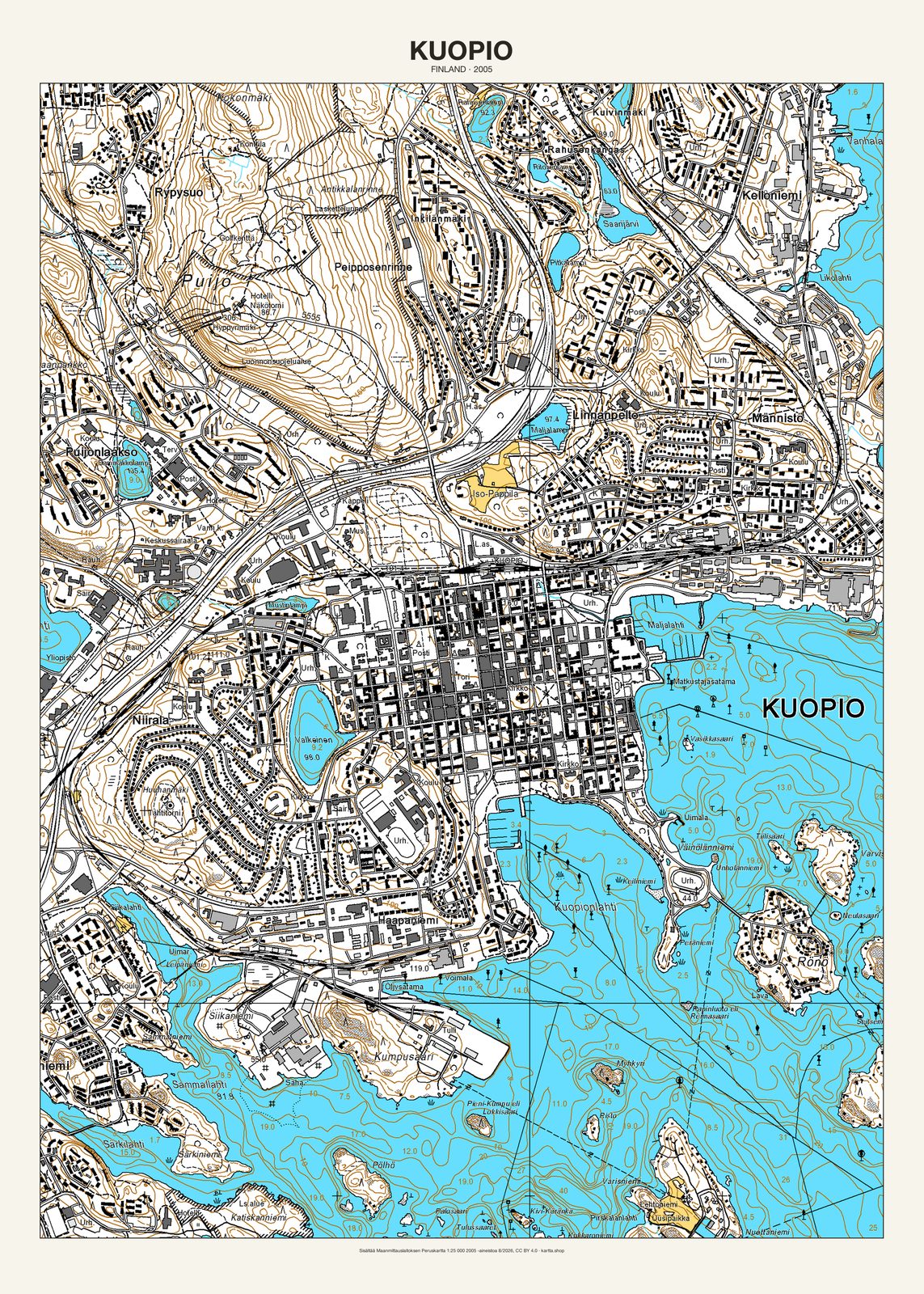 Kuopion karttajuliste vuodelta 2005