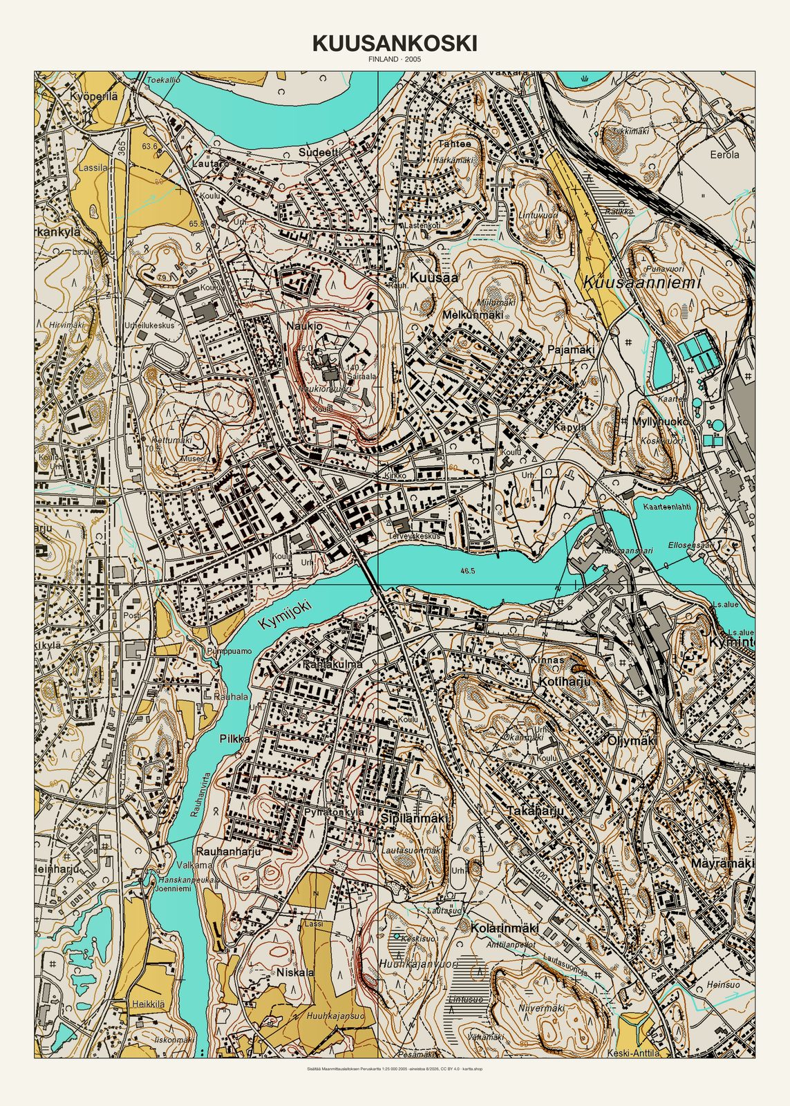 Kuusankoskin karttajuliste vuodelta 2005