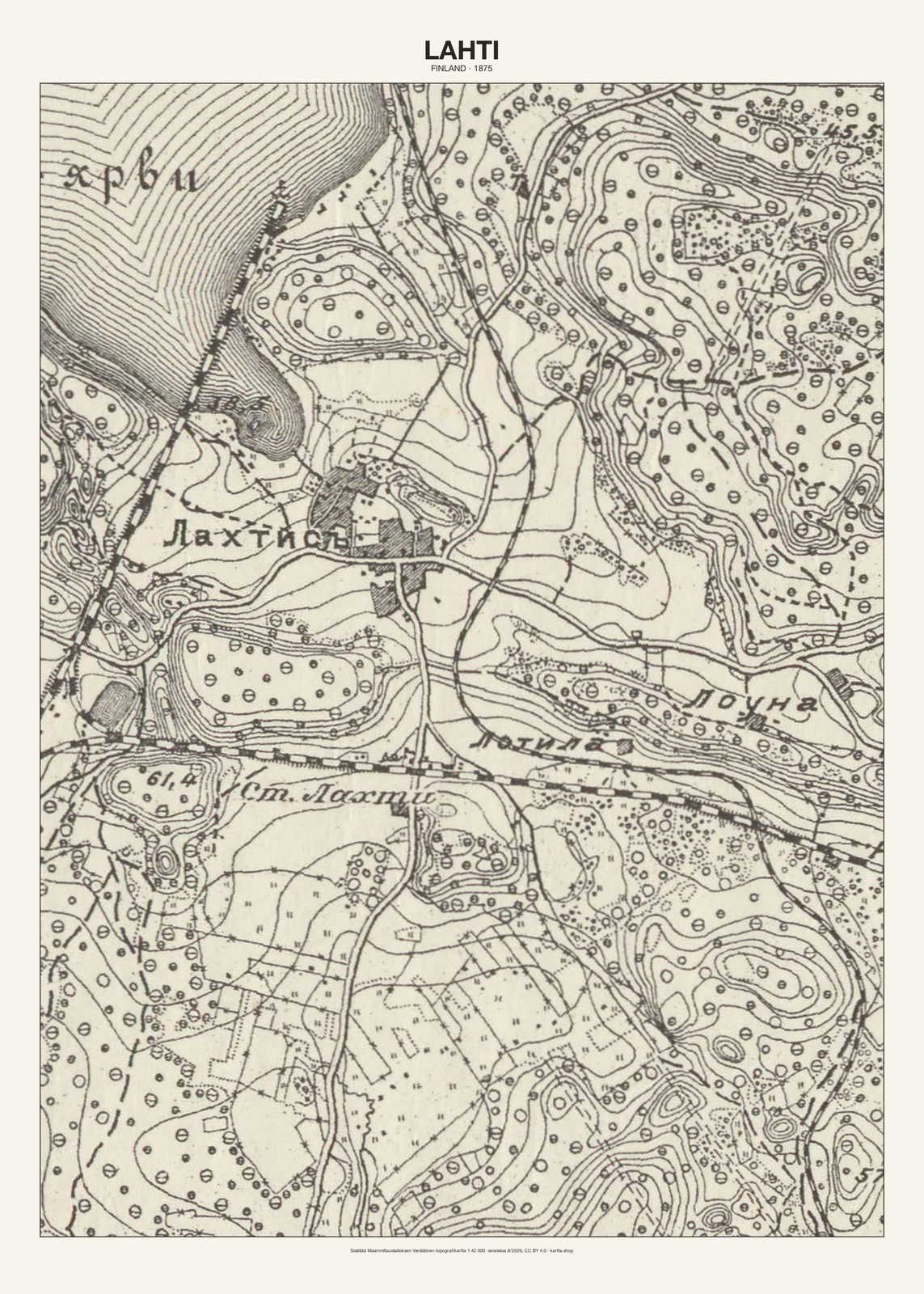 Lahtin karttajuliste vuodelta 1875