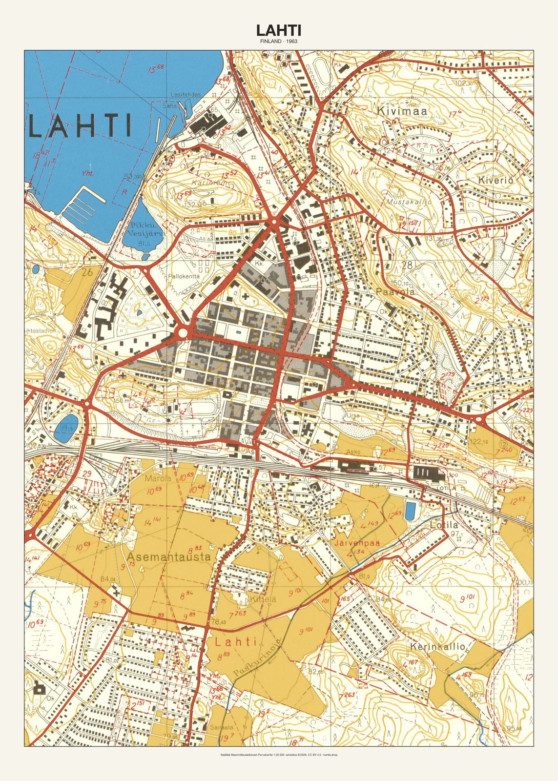 Lahtin karttajuliste vuodelta 1963
