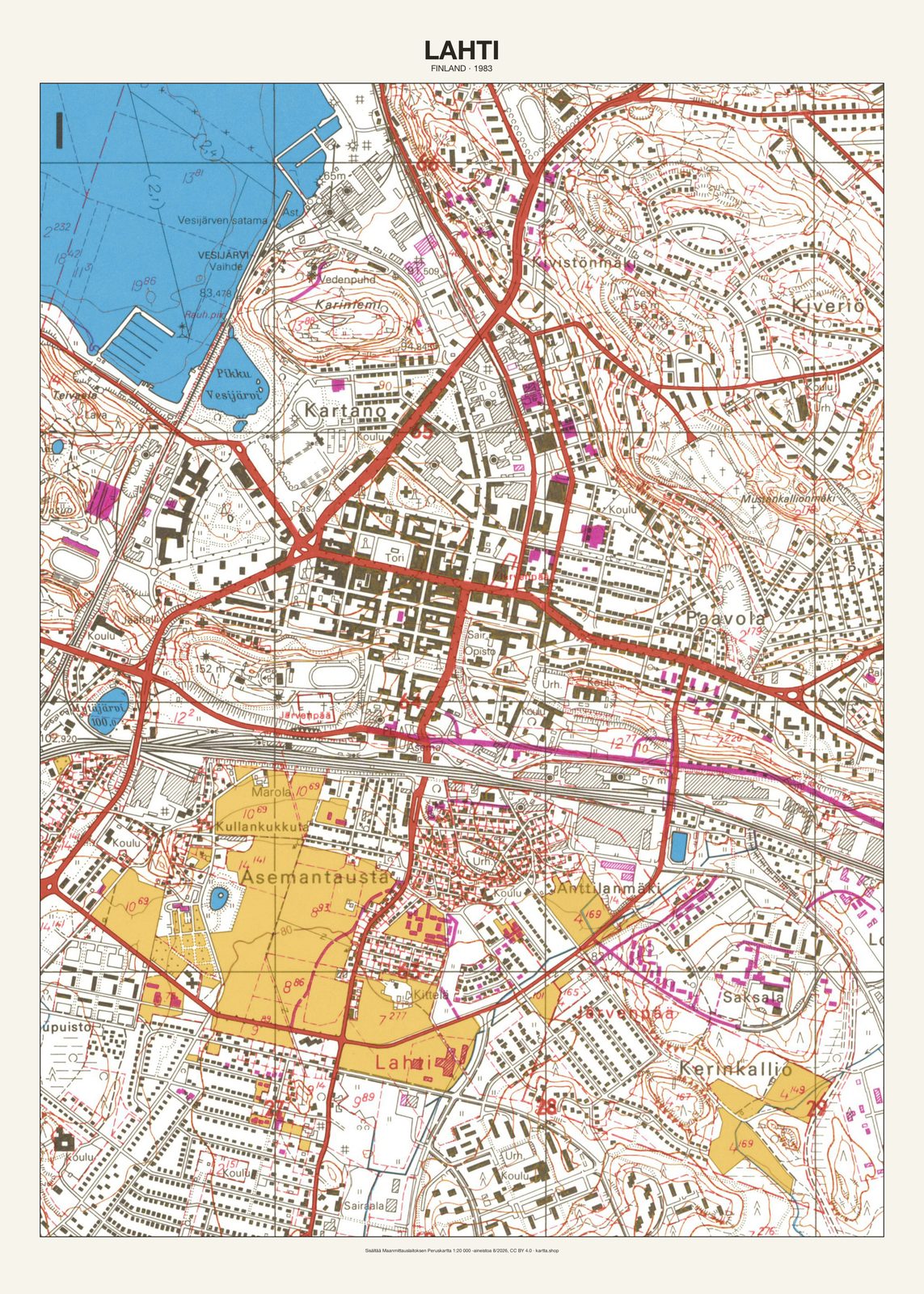Lahtin karttajuliste vuodelta 1983