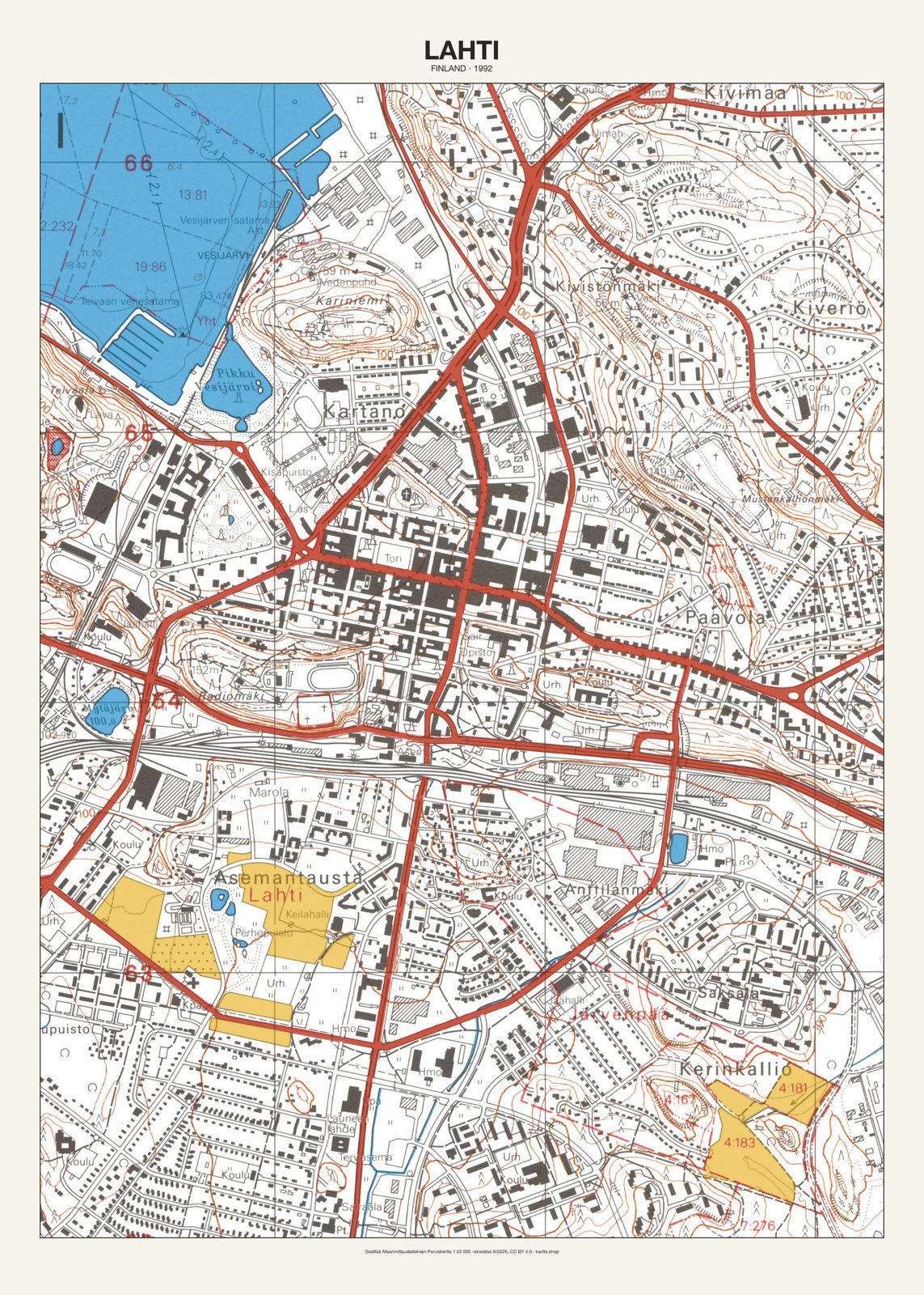 Lahtin karttajuliste vuodelta 1992
