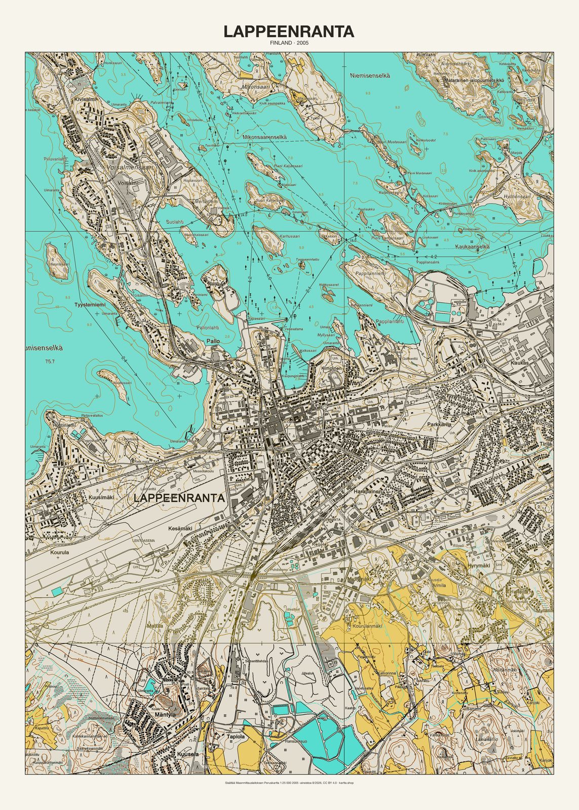 Lappeenrantan karttajuliste vuodelta 2005