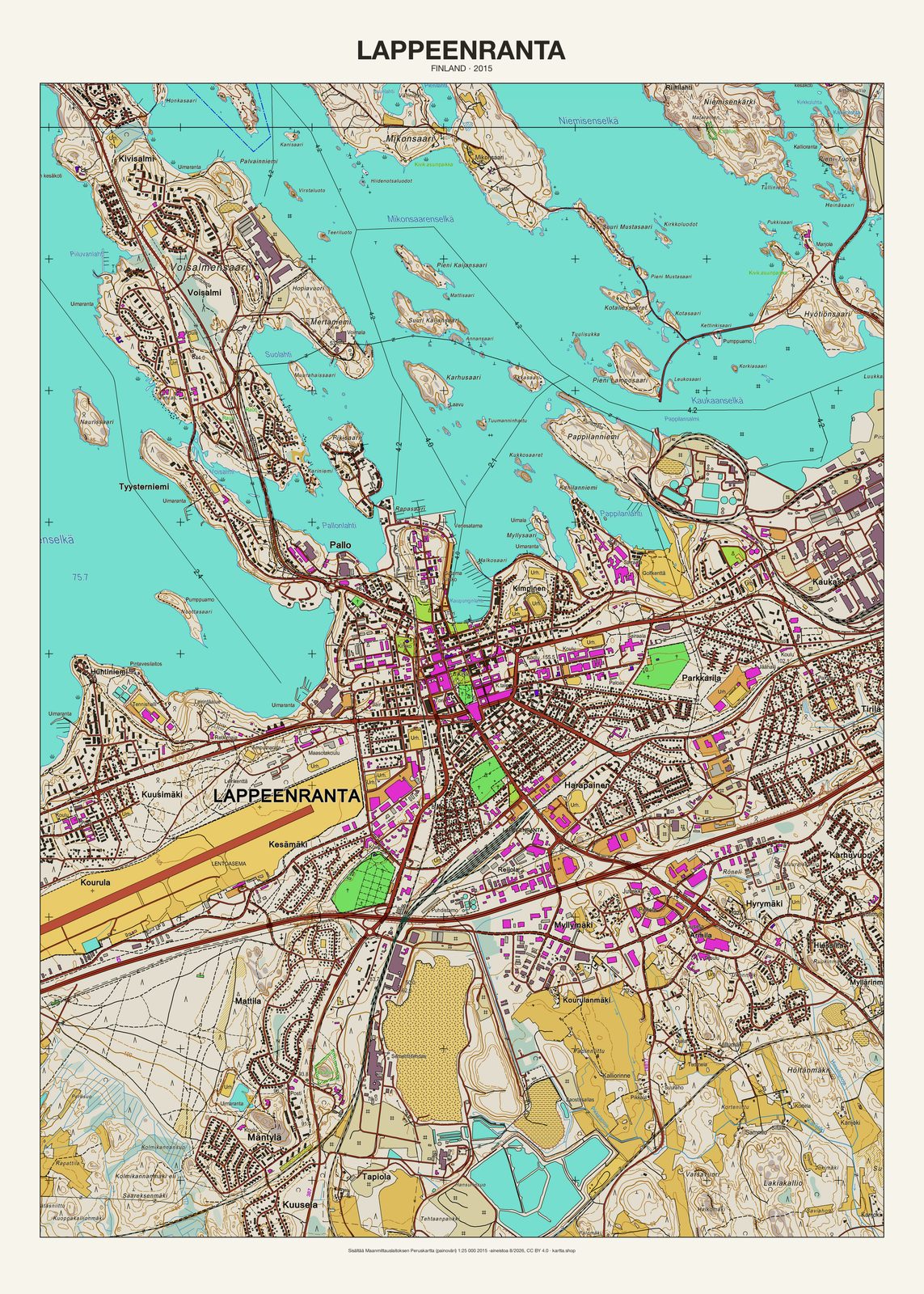 Lappeenrantan karttajuliste vuodelta 2015