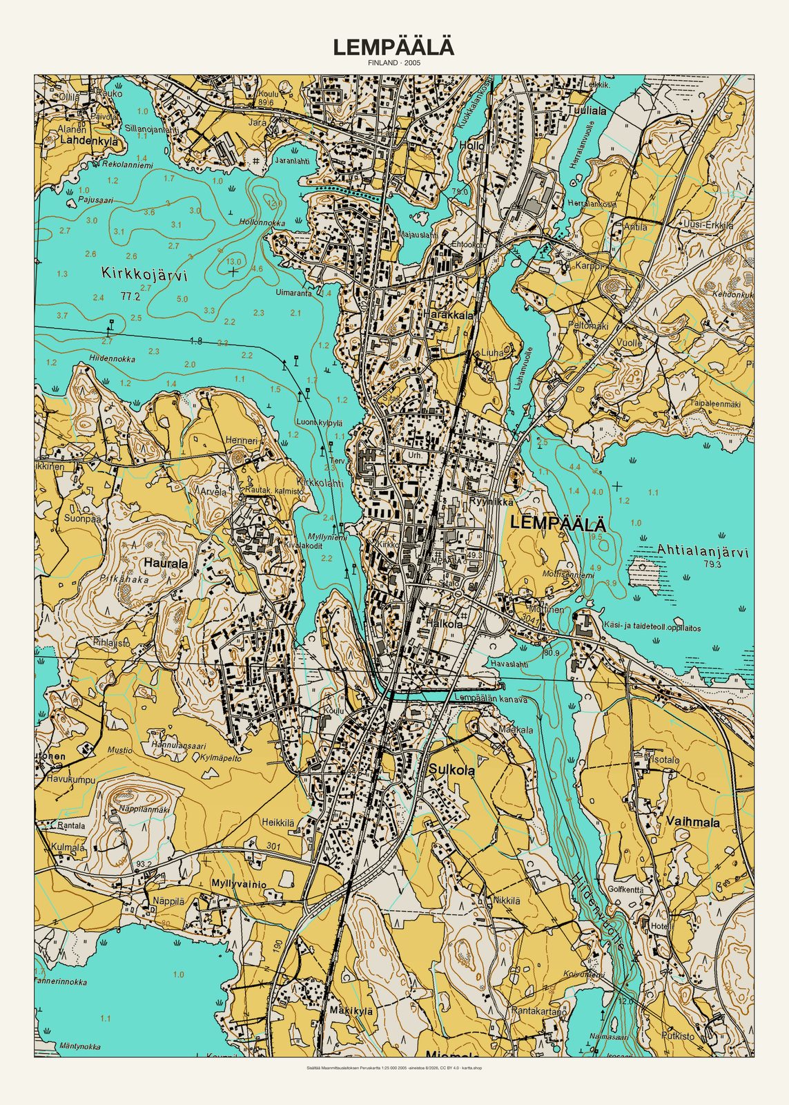 Lempäälän karttajuliste vuodelta 2005