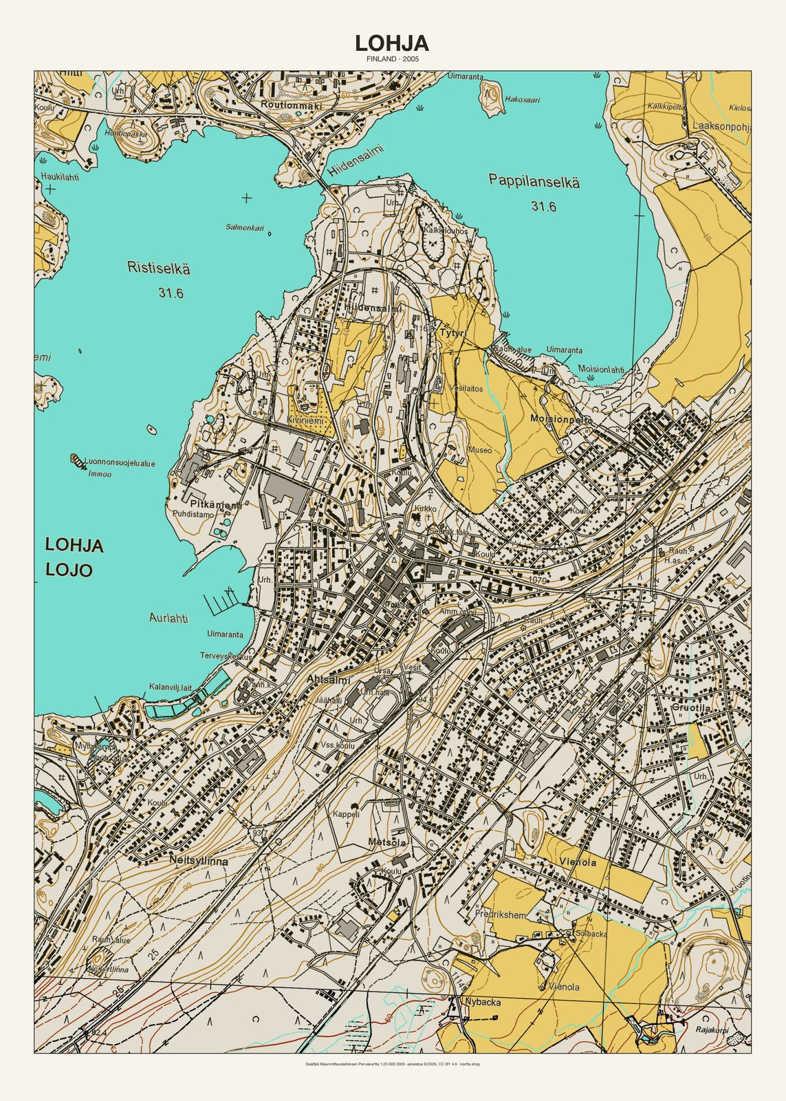 Lohjan karttajuliste vuodelta 2005